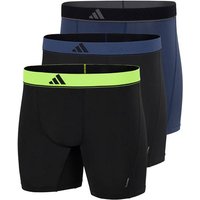 ADIDAS adidas Herren Boxershorts, 3er Pack - Boxer Briefs, Active Micro Flex, Logo, einfarbig, Größe 2XL in Schwarz