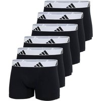 ADIDAS adidas Herren Boxershorts, 6er Pack - Trunks, Active Flex Cotton, Logo, einfarbig, Größe 2XL in Schwarz
