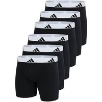 ADIDAS adidas Herren Boxershorts, 6er Pack - Boxer Briefs, Active Flex Cotton, Logo, Größe M in Schwarz