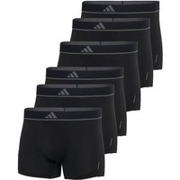 ADIDAS adidas Herren Boxershorts, 6er Pack - Trunks, Active Micro Flex, Logo, einfarbig, Größe S in Schwarz