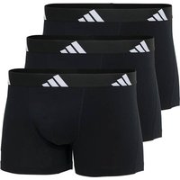 ADIDAS adidas Herren Boxershorts, 3er Pack - Trunks, Active Flex Cotton, Logo, einfarbig, Größe 2XL in Schwarz
