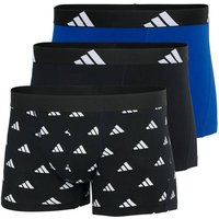 ADIDAS adidas Herren Boxershorts, 3er Pack - Trunks, Active Flex Cotton, Logo, einfarbig, Größe L in Schwarz
