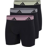 ADIDAS adidas Herren Boxershorts, 3er Pack - Boxer Briefs, Active Flex Cotton, Logo, Größe 2XL in Schwarz