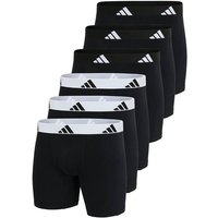 ADIDAS adidas Herren Boxershorts, 6er Pack - Boxer Briefs, Active Flex Cotton, Logo, Größe 2XL in Schwarz