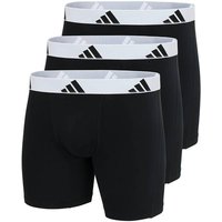 ADIDAS adidas Herren Boxershorts, 3er Pack - Boxer Briefs, Active Flex Cotton, Logo, Größe 2XL in Schwarz