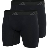 ADIDAS adidas Herren Boxershorts, 2er Pack - Ergonomic Boxer Brief 2PK, Active Flex Cotton, Logo, Größe M in Schwarz