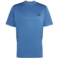 ADIDAS Herren Shirt TECH ESSENTIALS WORKOUT 3-STREIFEN, Größe XL in Blau