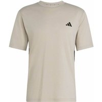 ADIDAS Herren Shirt WORKOUT ESSENTIALS FEELREADY 3-STREIFEN, Größe L in Grau