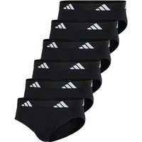 ADIDAS adidas Herren Slip, 6er Pack - Briefs, Active Flex Cotton, Logo, einfarbig, Größe M in Schwarz