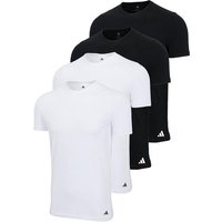 ADIDAS adidas Herren T-Shirt, 4er Pack - Crew Neck Shirt, Active Flex Cotton, einfarbig, Größe M in Schwarz