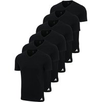 ADIDAS adidas Herren T-Shirt, 6er Pack - V-Neck Shirt, Active Core Cotton, einfarbig, Größe L in Schwarz