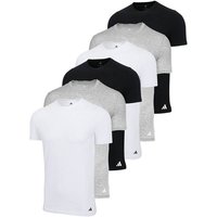ADIDAS adidas Herren T-Shirt, 6er Pack - Crew Neck Shirt, Active Core Cotton, einfarbig, Größe S in Weiß