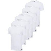 ADIDAS adidas Herren T-Shirt, 6er Pack - Crew Neck Shirt, Active Core Cotton, einfarbig, Größe M in Weiß
