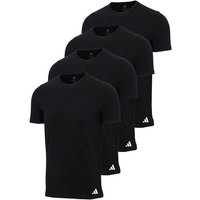 ADIDAS adidas Herren T-Shirt, 4er Pack - Crew Neck Shirt, Active Flex Cotton, einfarbig, Größe L in Schwarz