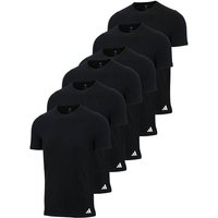 ADIDAS adidas Herren T-Shirt, 6er Pack - Crew Neck Shirt, Active Core Cotton, einfarbig, Größe S in Schwarz