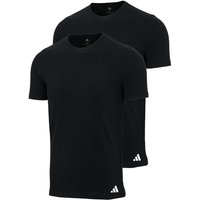 ADIDAS adidas Herren T-Shirt, 2er Pack - Crew Neck Shirt, Active Flex Cotton, einfarbig, Größe S in Schwarz