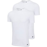 ADIDAS adidas Herren T-Shirt, 2er Pack - Crew Neck Shirt, Active Flex Cotton, einfarbig, Größe 2XL in Weiß