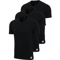 ADIDAS adidas Herren T-Shirt, 3er Pack - V-Neck Shirt, Active Core Cotton, einfarbig, Größe XL in Schwarz