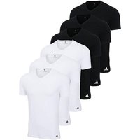 ADIDAS adidas Herren T-Shirt, 6er Pack - V-Neck Shirt, Active Core Cotton, einfarbig, Größe S in Schwarz
