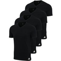 ADIDAS adidas Herren T-Shirts, 4er Pack - V-Neck Shirt Active Flex Cotton, einfarbig, Größe XL in Schwarz