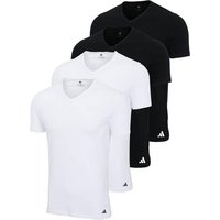 ADIDAS adidas Herren T-Shirts, 4er Pack - V-Neck Shirt Active Flex Cotton, einfarbig, Größe XL in Schwarz
