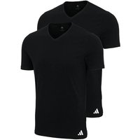 ADIDAS adidas Herren T-Shirts, 2er Pack - V-Neck Shirt Active Flex Cotton, einfarbig, Größe 2XL in Schwarz