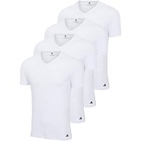 ADIDAS adidas Herren T-Shirts, 4er Pack - V-Neck Shirt Active Flex Cotton, einfarbig, Größe XL in Weiß