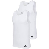 ADIDAS adidas Herren Unterhemden, 2er Pack - Ergonomic Tank Top 2PK, Active Flex Cotton, ärmellos, einfarbig, Größe XL in Weiß