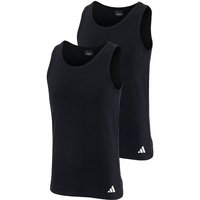 ADIDAS adidas Herren Unterhemden, 2er Pack - Tank Top, Active Flex Cotton, ärmellos, einfarbig, Größe L in Schwarz