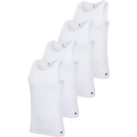 ADIDAS adidas Herren Unterhemden, 4er Pack - Tank Top, Active Flex Cotton, ärmellos, einfarbig, Größe S in Weiß