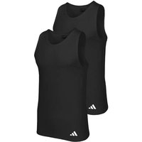 ADIDAS adidas Herren Unterhemden, 2er Pack - Ergonomic Tank Top 2PK, Active Flex Cotton, ärmellos, einfarbig, Größe M in Schwarz