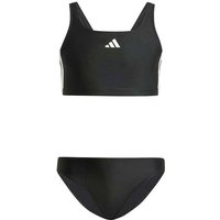 ADIDAS Kinder Bikini 3-Streifen V-Back Kids, Größe 140 in Schwarz
