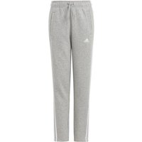 ADIDAS Kinder Hose Essentials 3-Streifen, Größe 128 in Silber