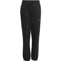 ADIDAS Kinder Hose Slogan Fleece, Größe 140 in Schwarz
