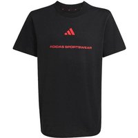 ADIDAS Kinder Shirt Slogan Single Jersey, Größe 164 in Schwarz