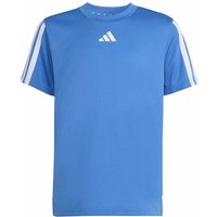 ADIDAS Kinder Shirt Train Essentials 3-Streifen, Größe 128 in Blau