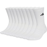 ADIDAS Kinder Socken ESSENTIALS CUSHIONED CREW SOCK 10PP, Größe 46-48 in Weiß