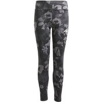 ADIDAS Kinder Tight Train Essentials Flower Print Kids, Größe 152 in Grau