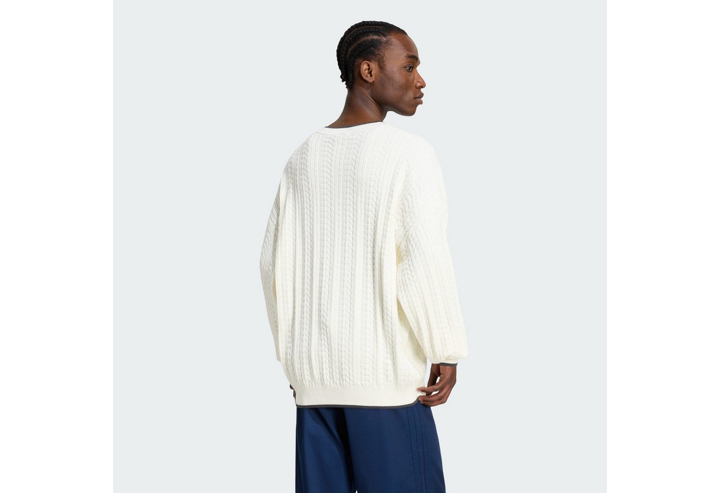 adidas Originals Sweatshirt PULLOVER, GESTRICKT, V-AUSSCHNITT, ZOPFMUSTER (1-tlg) – Bild 2 von 5