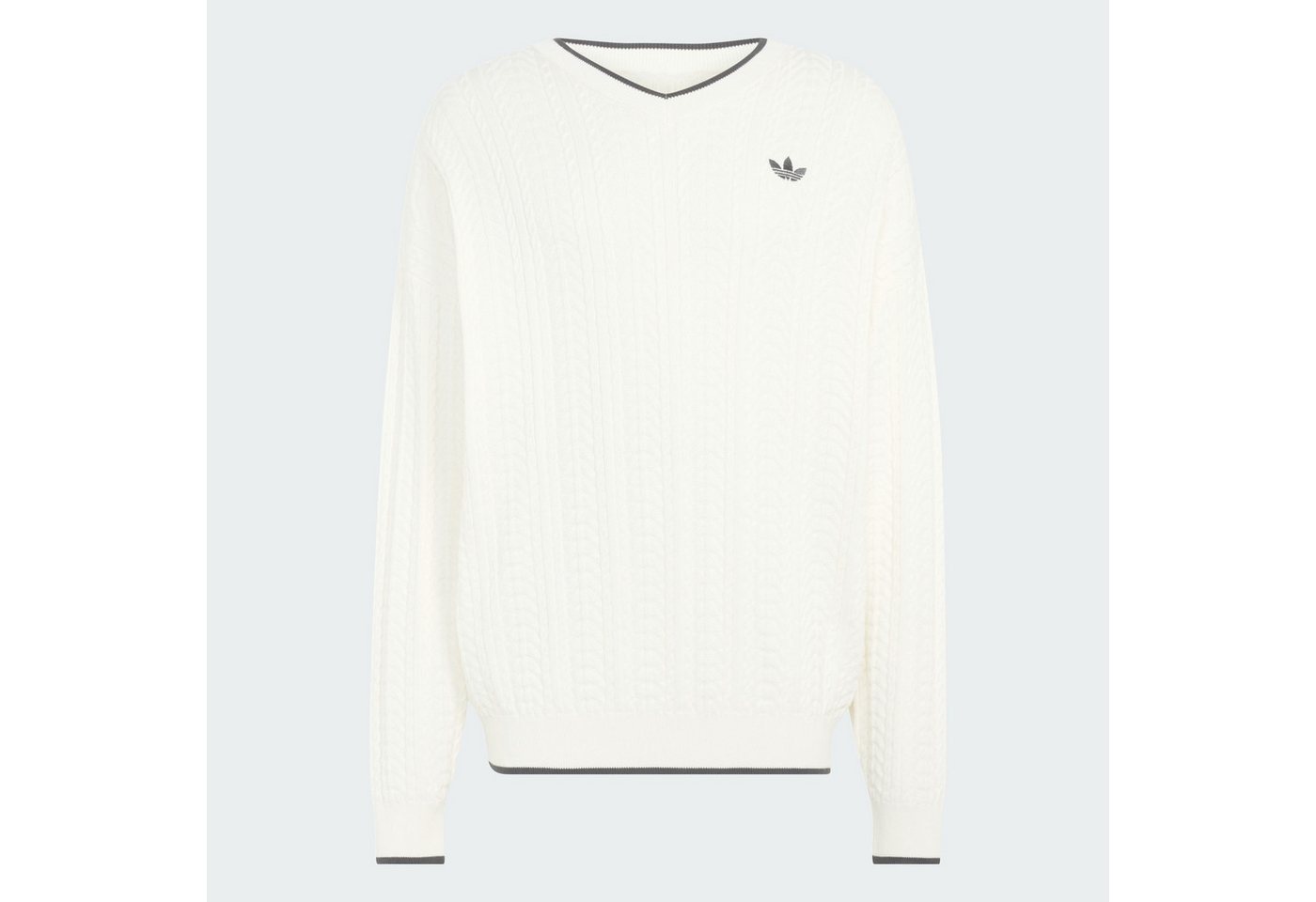 adidas Originals Sweatshirt PULLOVER, GESTRICKT, V-AUSSCHNITT, ZOPFMUSTER (1-tlg) – Bild 3 von 5