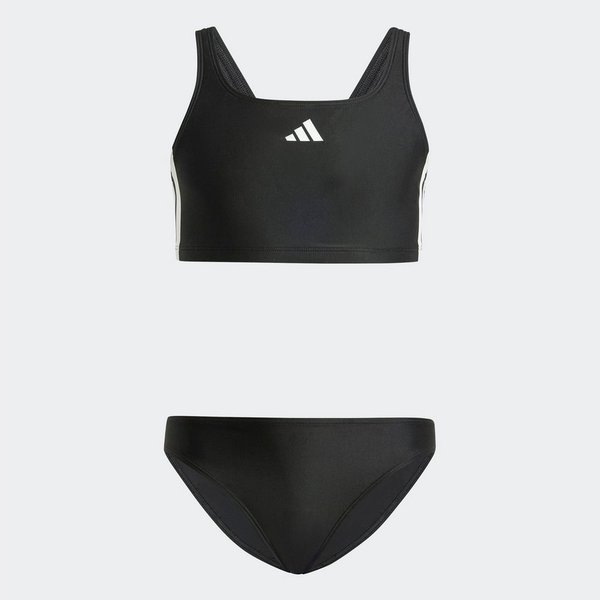 adidas Performance Bustier-Bikini 3-STREIFEN V-BACK KIDS BIKINI zweiteiliges Set, mit mittelhohem elastischem Bund
