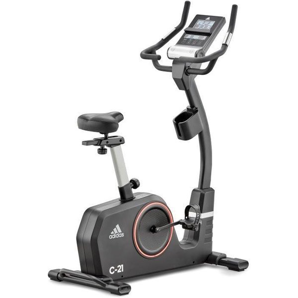 adidas Performance Ergometer C-21BT (mit Tablet-Halterung, LED-Beleuchtung, mit Bluetooth und App-Funktion), 150 kg max. Benutzergewicht, Fahrrad, 24 Widerstand