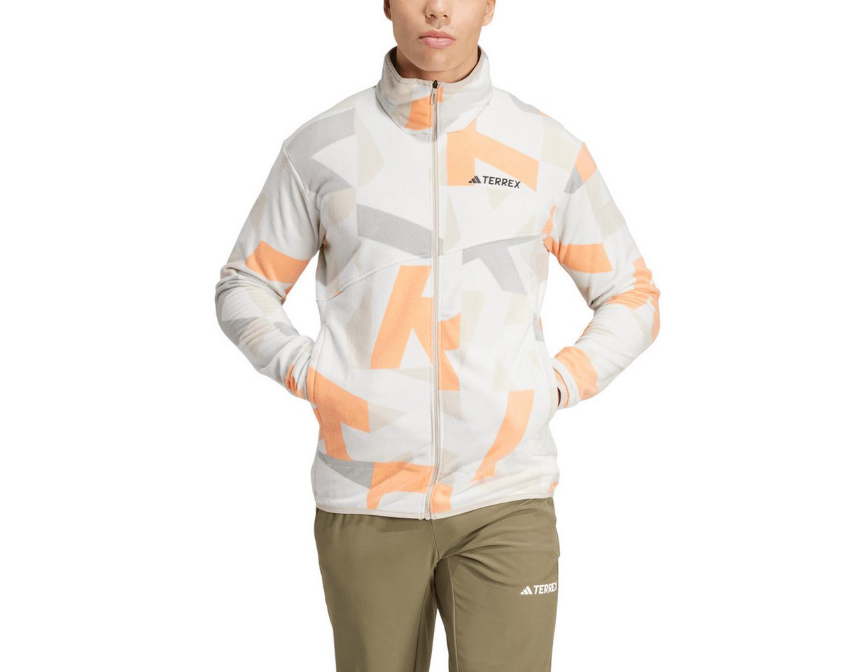 adidas Performance Fleecejacke Terrex Multi Printed grau/bunt Herren – Bild 4 von 5