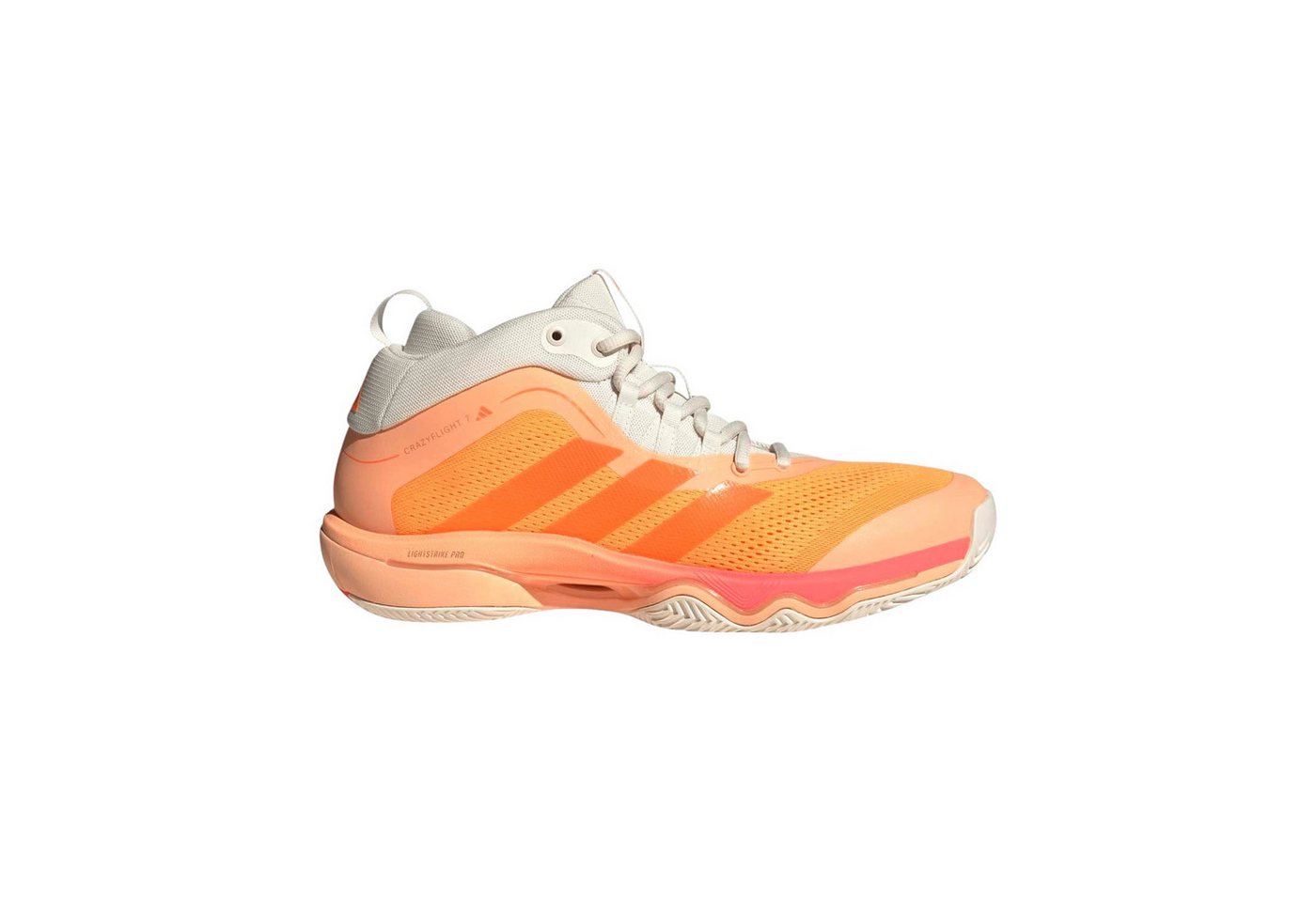 adidas Performance Hallen-Indoorschuhe CrazyFlight Mid 7 orange/weiss Herren Badmintonschuh – Bild 2 von 5