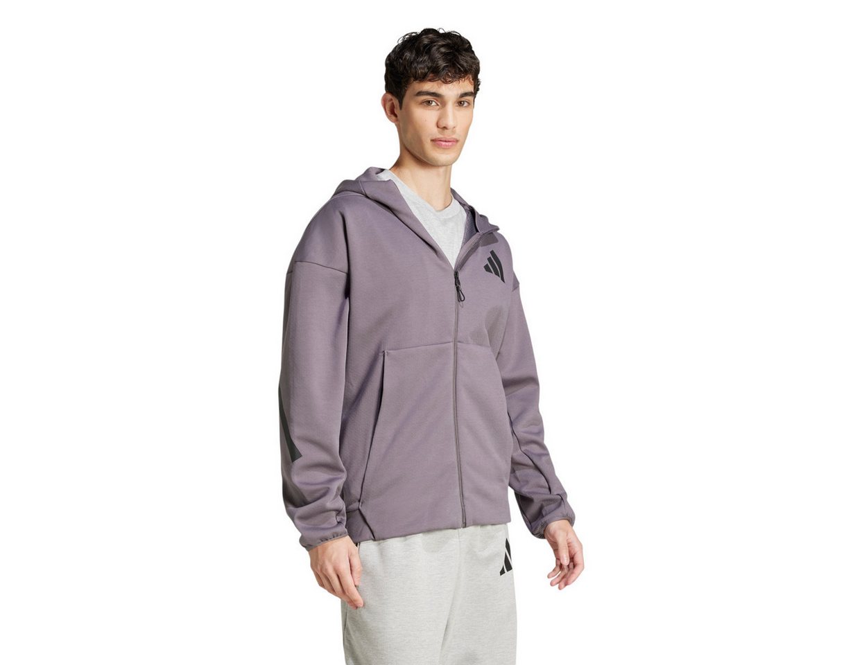 adidas Performance Kapuzenpullover Z.N.E. Zip-Hoodie (Baumwolle/Polyester) violett Herren – Bild 4 von 5