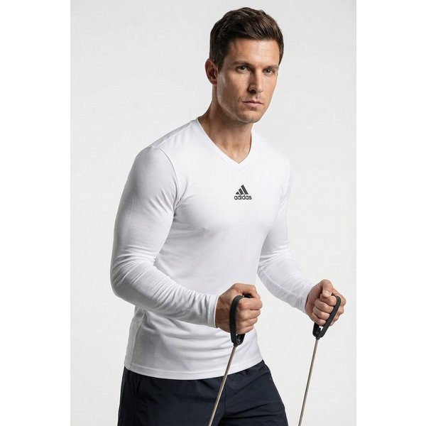 adidas Performance Langarmshirt TEAM BASE LONGSLEEVE mit V-Ausschnitt, ohne Verschluss, in normaler Länge