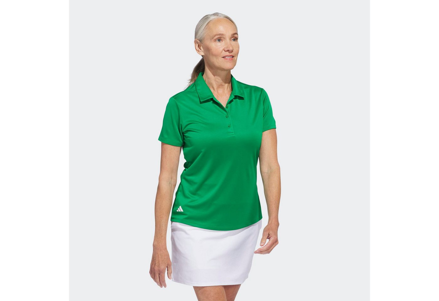 adidas Performance Poloshirt SOLID PERFORMANCE SLEEVE FÜR DAMEN mit Druckknopfverschluss, aus Polyester, leichtes Pikeematerial – Bild 2 von 5