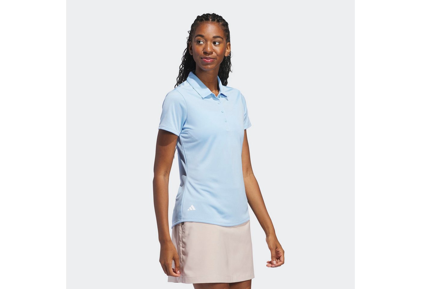 adidas Performance Poloshirt SOLID PERFORMANCE SLEEVE FÜR DAMEN mit Druckknopfverschluss, aus Polyester, leichtes Pikeematerial – Bild 2 von 5
