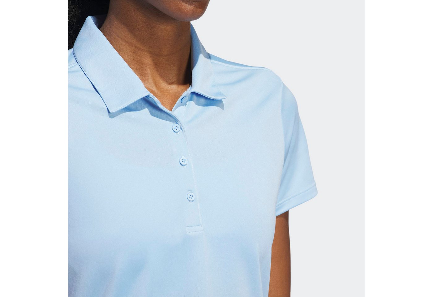 adidas Performance Poloshirt SOLID PERFORMANCE SLEEVE FÜR DAMEN mit Druckknopfverschluss, aus Polyester, leichtes Pikeematerial – Bild 4 von 5