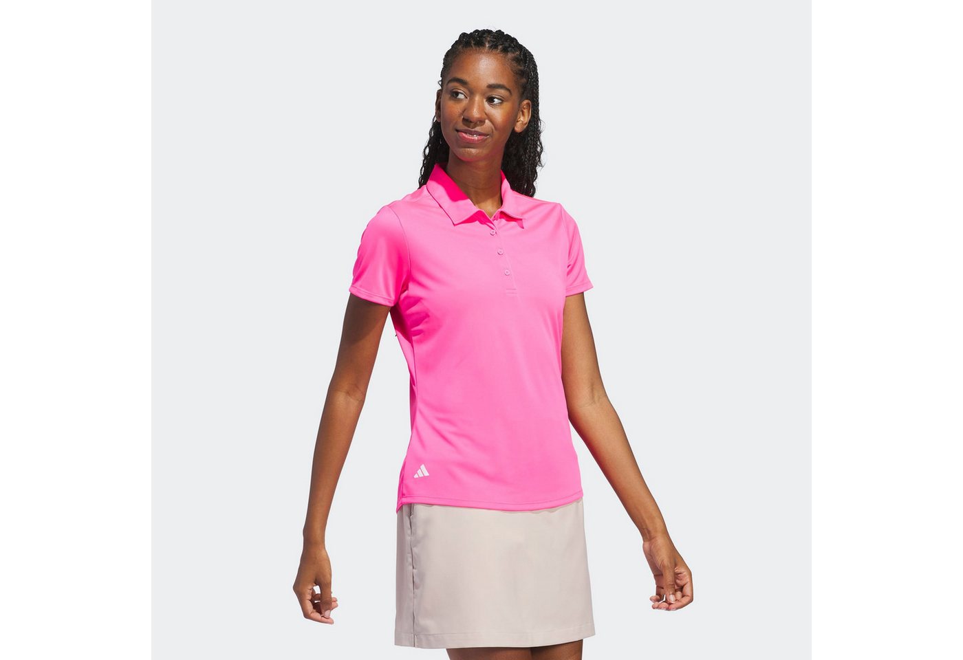 adidas Performance Poloshirt SOLID PERFORMANCE SLEEVE FÜR DAMEN mit Druckknopfverschluss, aus Polyester, leichtes Pikeematerial – Bild 2 von 5